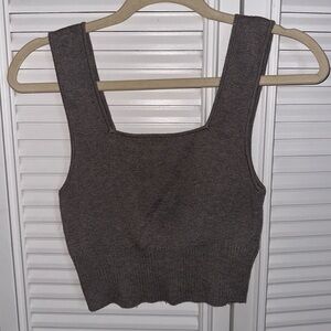 H&M Grey Square Neck Knit Tank